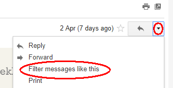 Filter messages like this